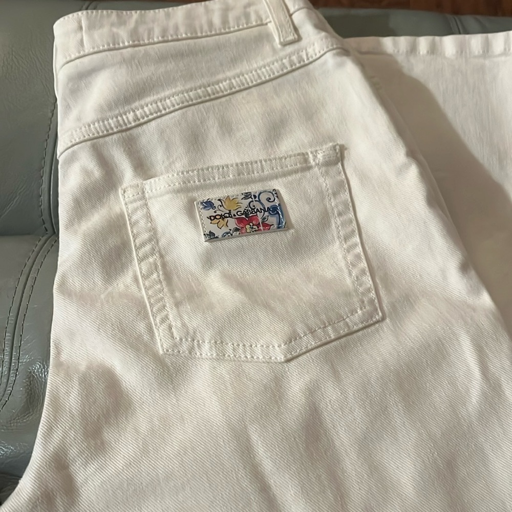 Dolce & Gabbana Distressed White Jeans